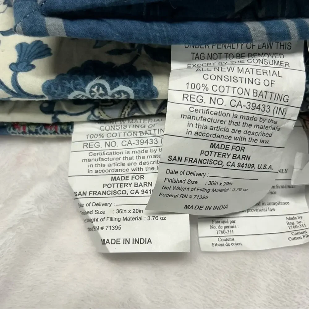 2 Pottery Barn Fiorella Floral Patchwork Quilted King Sz Pillow Sham Covers NEW